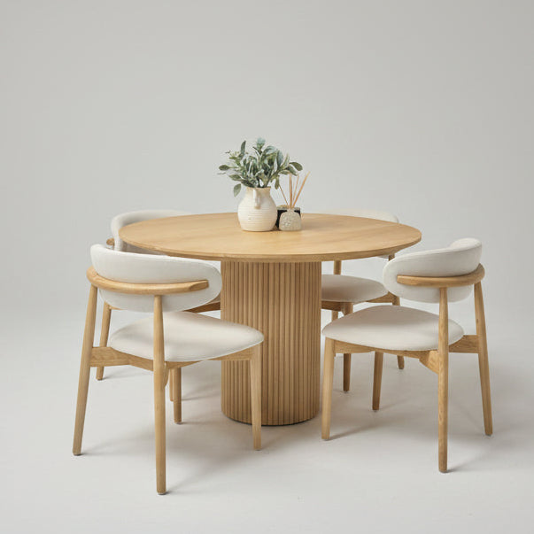 Round Dining Table in Natural Wood Color