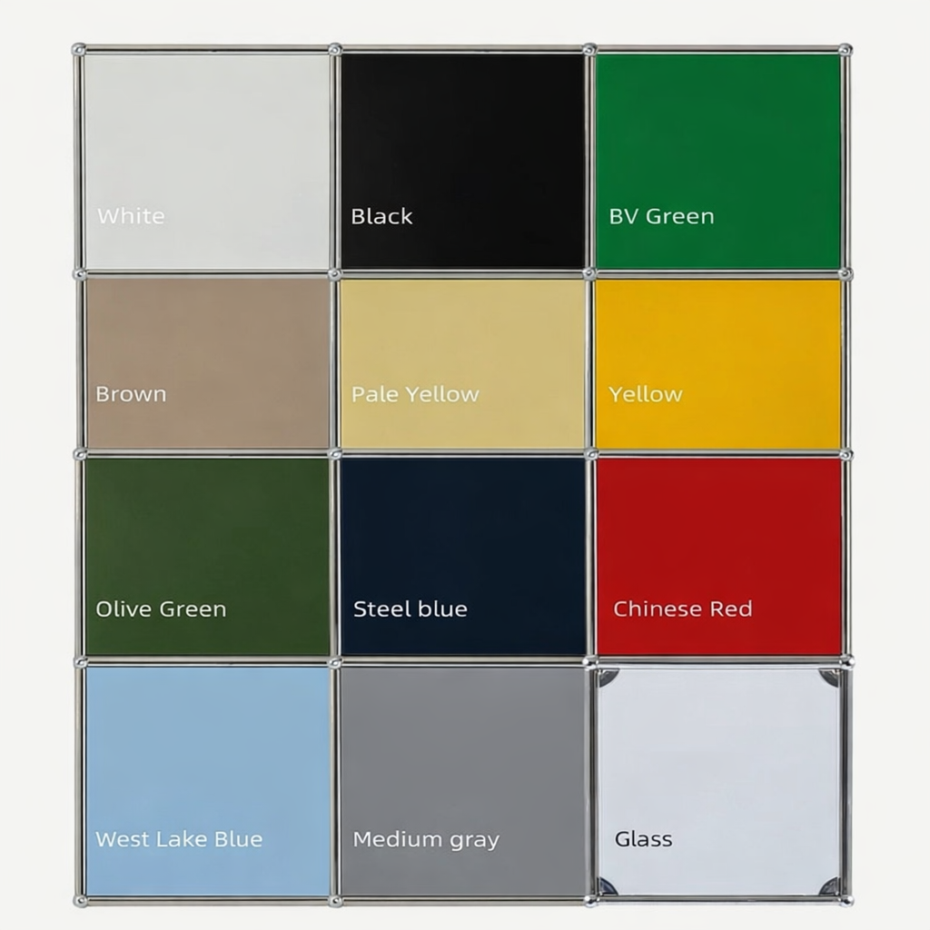 Modular Rolling Side Table Chrome Frame with Storage Shelf