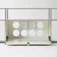 Media Console Chrome Frame with Storage Compartments