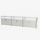 Media Console Chrome Frame with Storage Compartments