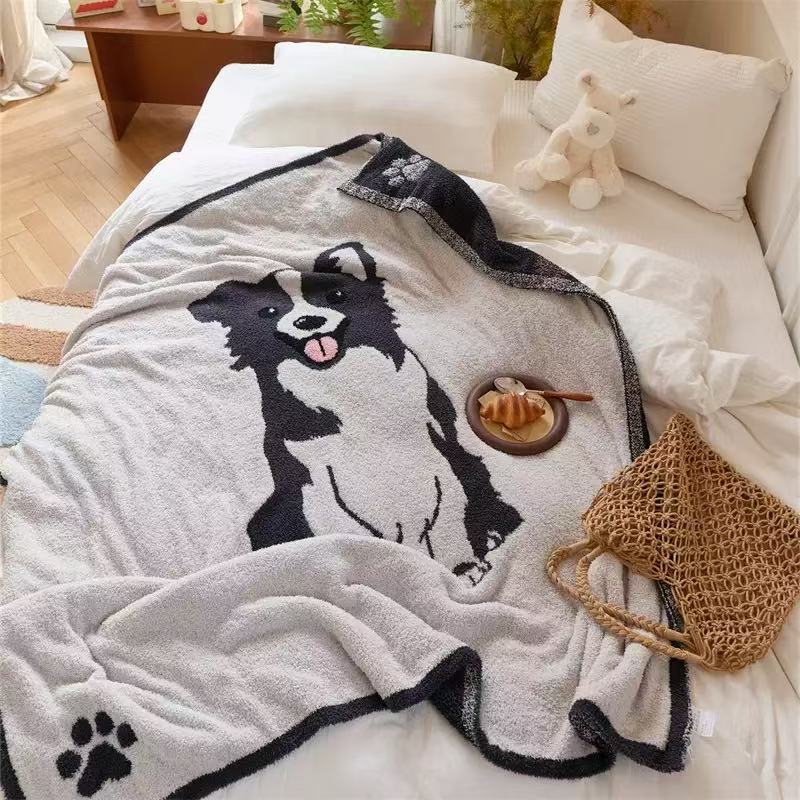 Cozy Knit Dog Throw Blanket