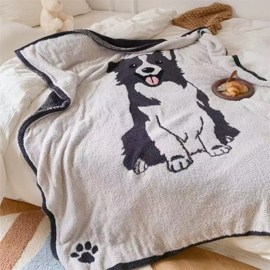 Cozy Knit Dog Throw Blanket