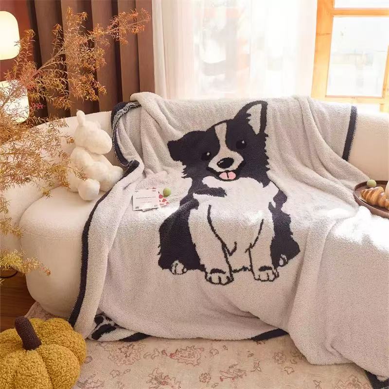 Cozy Knit Dog Throw Blanket