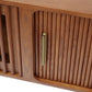 Walnut Slatted Wood Media Console –  Mid-Century TV Stand