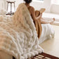Faux Rabbit Fur Plush Throw Blanket