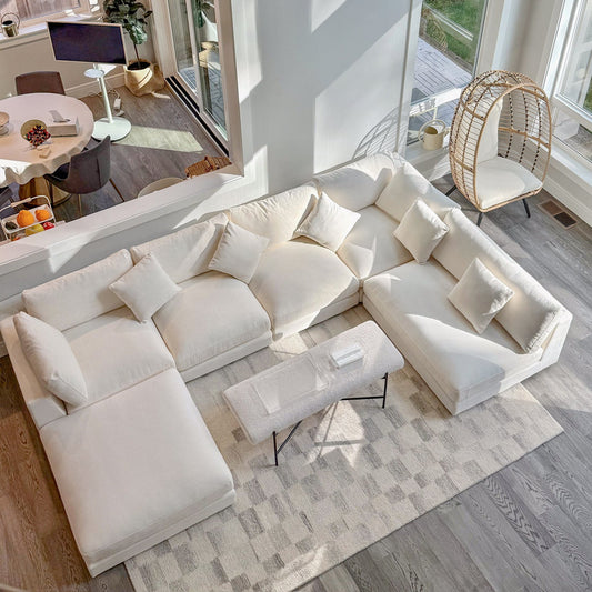 Snowdrift Sectional Sofa – Modular 6-Piece Set – Cream