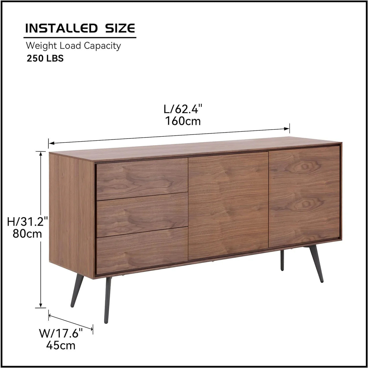 Walnut Sideboard with Storage, Wooden Console Tables