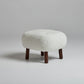 Chic Tufted White Ottoman Stool