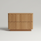 Fluted Wood 2-Drawer Nightstand – Natural Wood Bedside Table