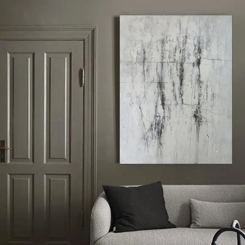 White and Black Abstract Art
