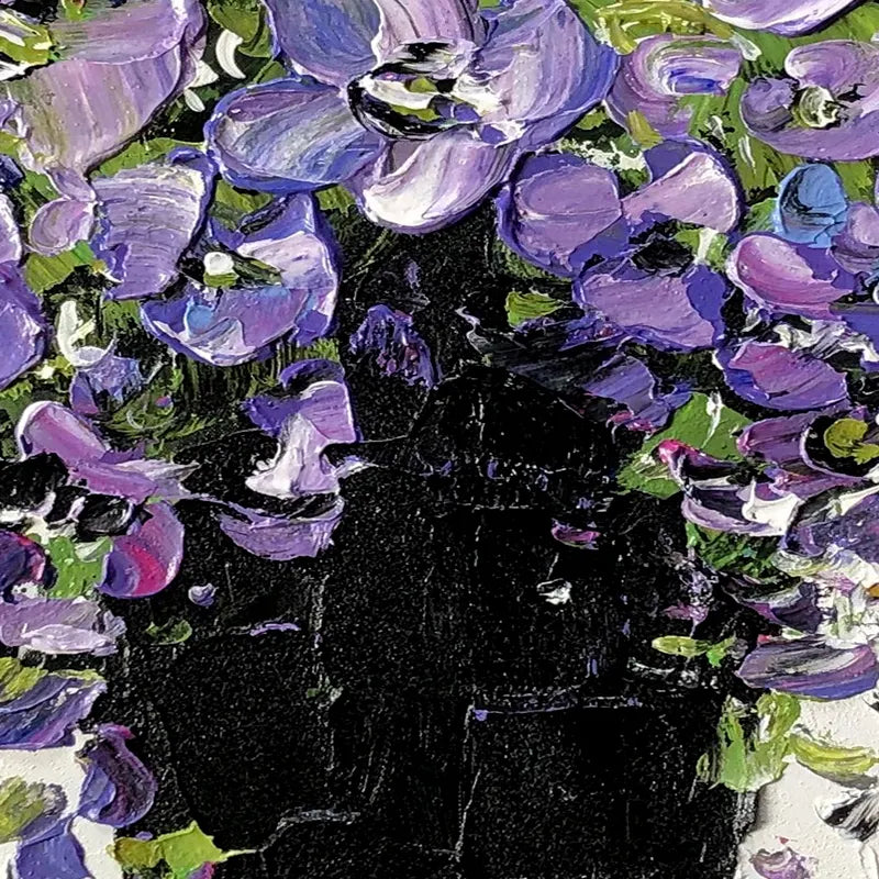 Purple Flowers Acrylic Painting