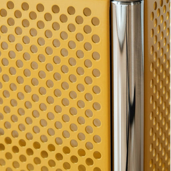 Chrome Frame Storage Basket with Perforated Metal Panels