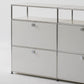 3-Tier Chrome Frame Sideboard with Storage Shelf