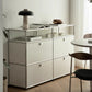 3-Tier Chrome Frame Sideboard with Storage Shelf