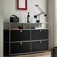 3-Tier Chrome Frame Sideboard with Storage Shelf