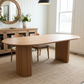 Premium Red Oak Oval Dining Table with Fluted Base