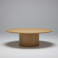 Fluted Red Oak Round Coffee Table