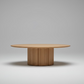 Fluted Red Oak Round Coffee Table