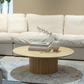 Fluted Red Oak Round Coffee Table