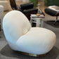 Plush White Lounger w/ Rotating Base