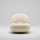 Plush White Lounger w/ Rotating Base