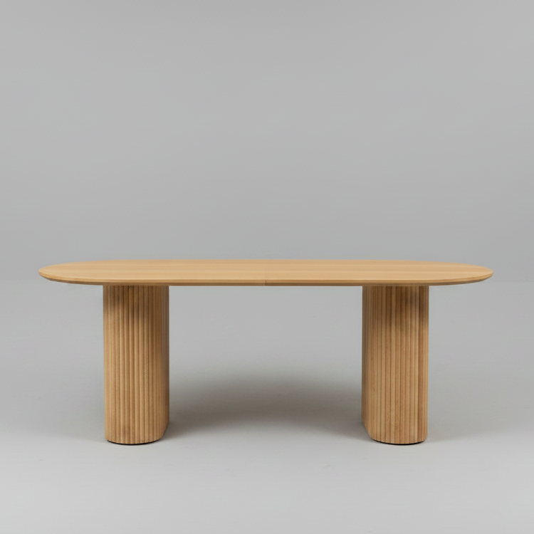Oval Shaped Solid Wood Dining Table