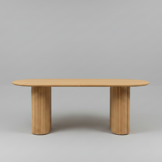 Oval Shaped Solid Wood Dining Table