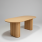 Oval Shaped Solid Wood Dining Table