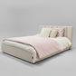 Minimalist Solid Wood Upholstered Bed Frame – Cream