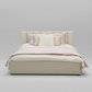 Minimalist Solid Wood Upholstered Bed Frame – Cream