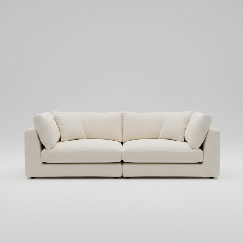 Snowdrift Sectional Sofa – Modular 2-Piece Arm Units – Cream