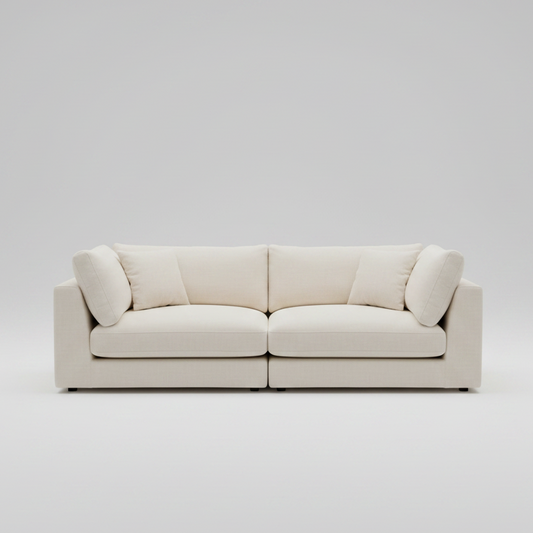 Snowdrift Sectional Sofa – Modular 2-Piece Arm Units – Cream