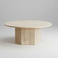 Natural Travertine Coffee Table | Sculptural Stone Centerpiece