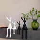 Modern Rabbit Sculpture – Sitting Bunny Figurine | Resin Home Decor Statue