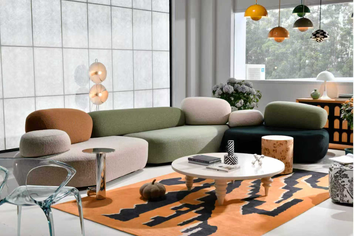 Pebble Modular Sofa – Organic Curved Cloud Seating