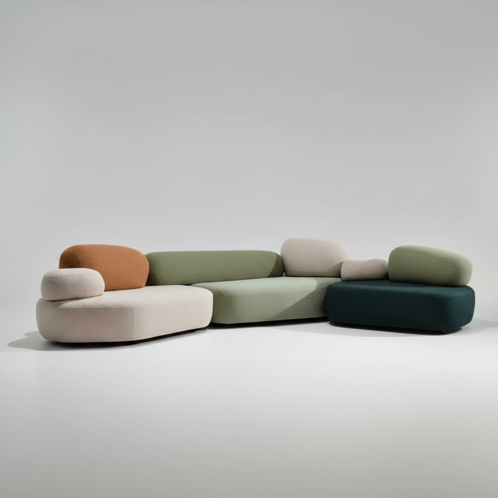 Pebble Modular Sofa – Organic Curved Cloud Seating