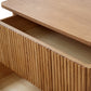 Fluted Wood 2-Drawer Nightstand – Natural Wood Bedside Table