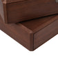3-Drawer Swivel Nightstand in Walnut- Modern Rotating Three-Tier Bedside Storage Cabinet