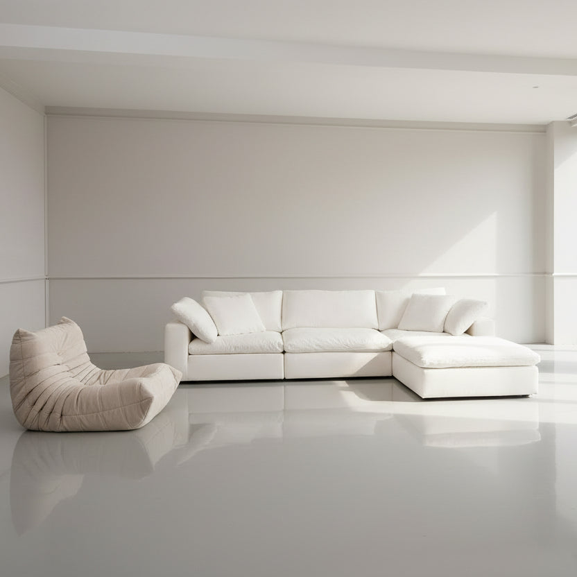 Heavenly Sectional Sofa – Modular 4-Piece Set – Cream or Custom Color