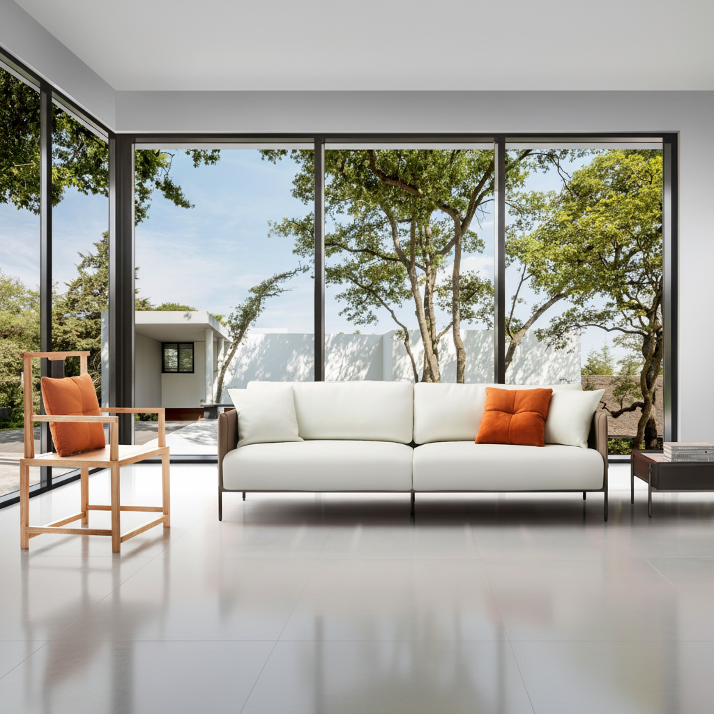 Marlo Sofa – Modern Low Profile Leather Sofa