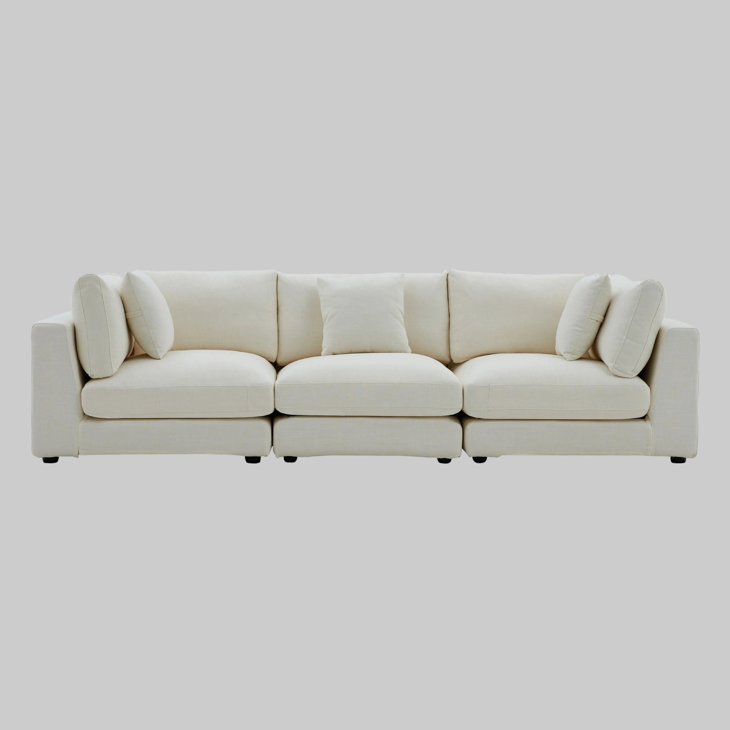Snowdrift Cream Sectional Sofa – Modular 3-Piece Set
