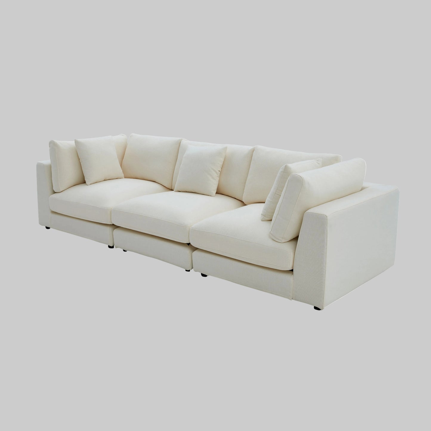 Snowdrift Cream Sectional Sofa – Modular 3-Piece Set