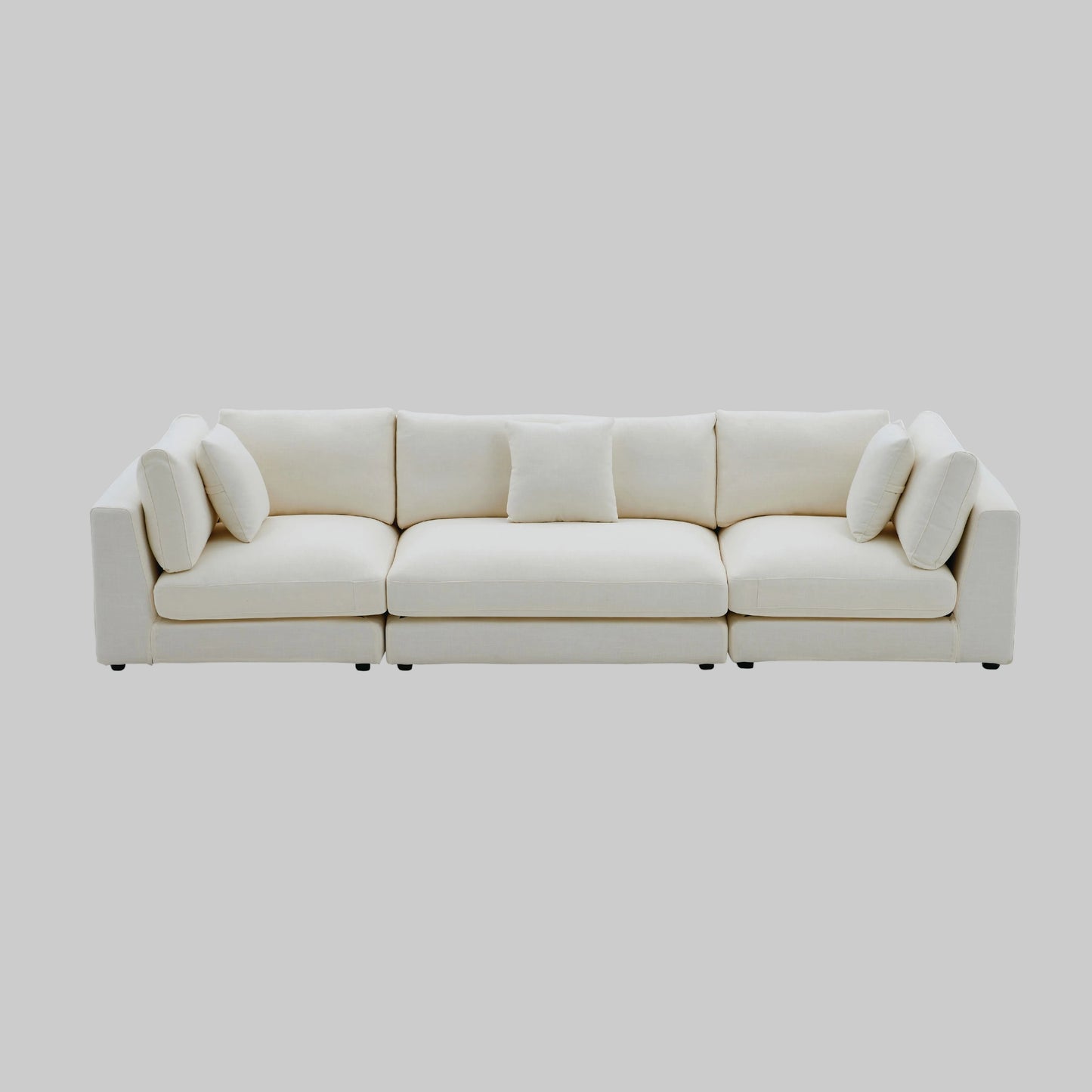 Snowdrift Cream Sectional Sofa – Modular 3-Piece Set