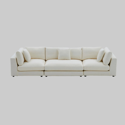 Snowdrift Cream Sectional Sofa – Modular 3-Piece Set