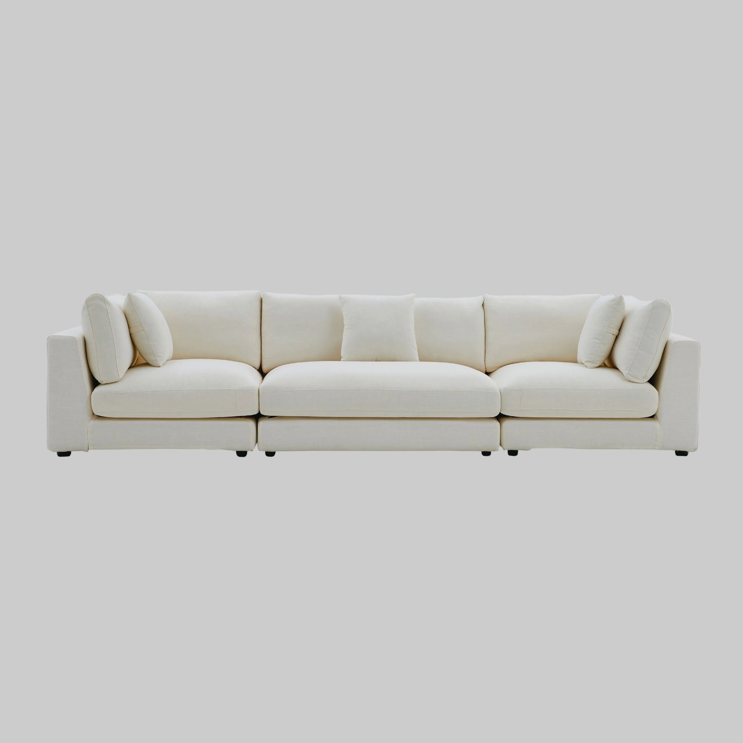 Snowdrift Cream Sectional Sofa – Modular 3-Piece Set