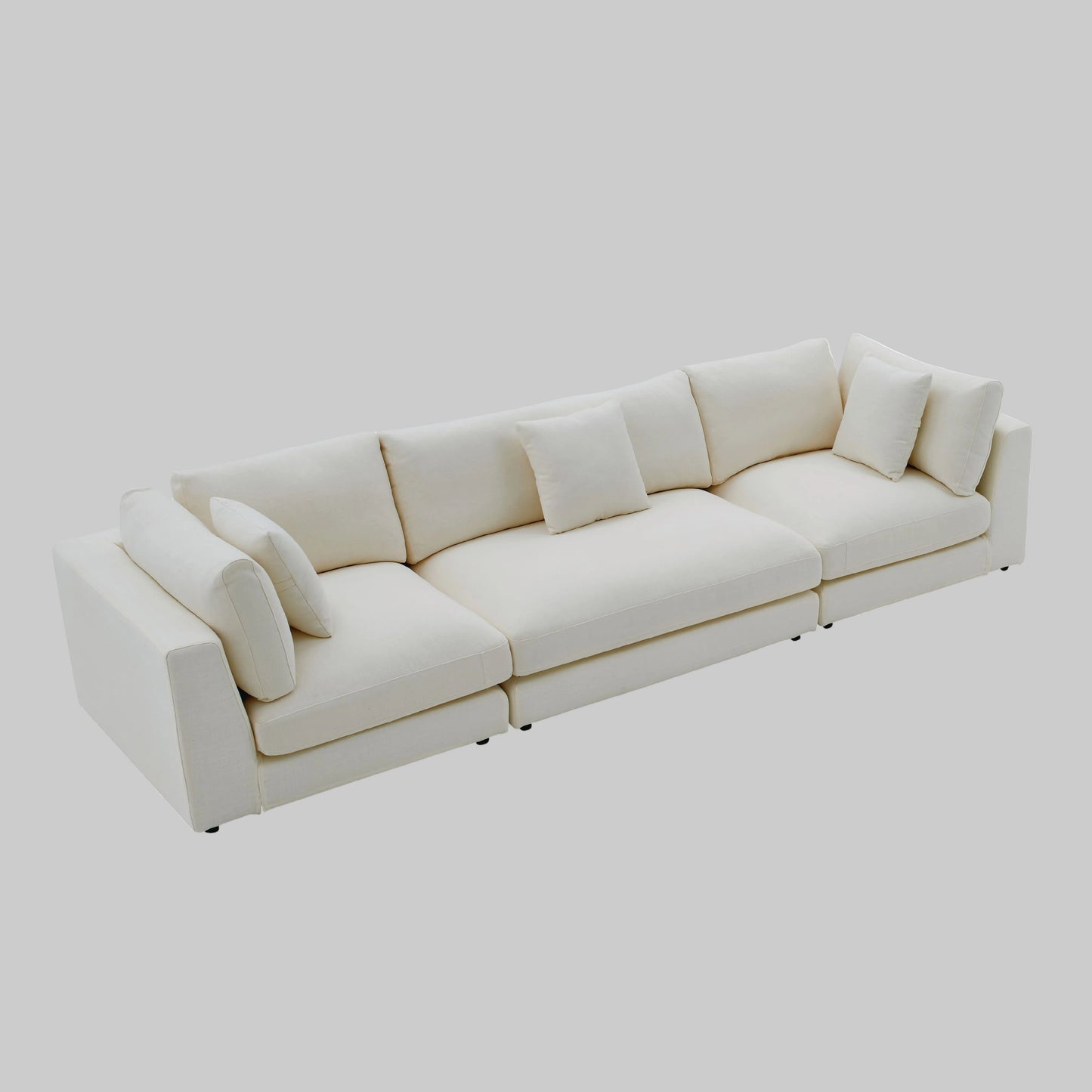Snowdrift Cream Sectional Sofa – Modular 3-Piece Set