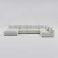 Snowdrift L-Shaped Sectional Sofa – Modular 5-Piece Set – Cream
