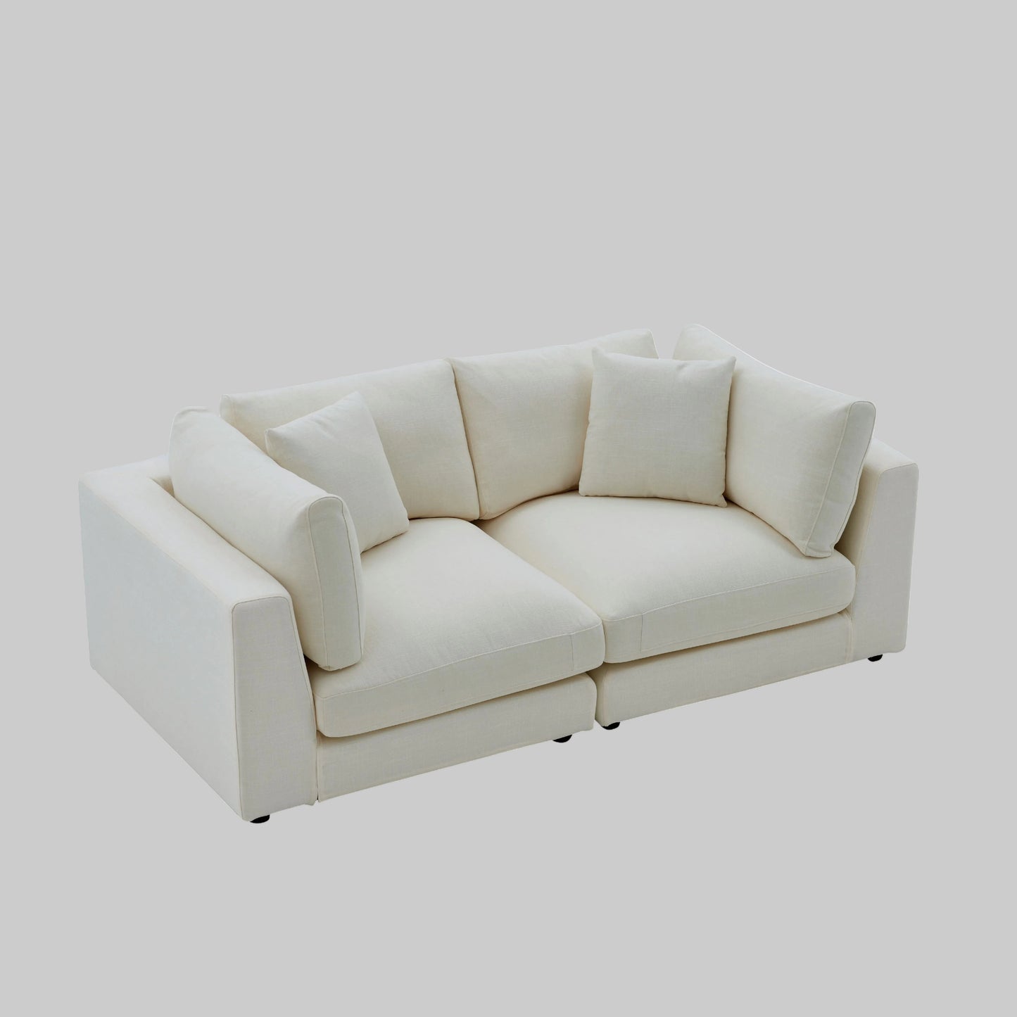 Snowdrift Sectional Sofa – Modular 2-Piece Arm Units – Cream
