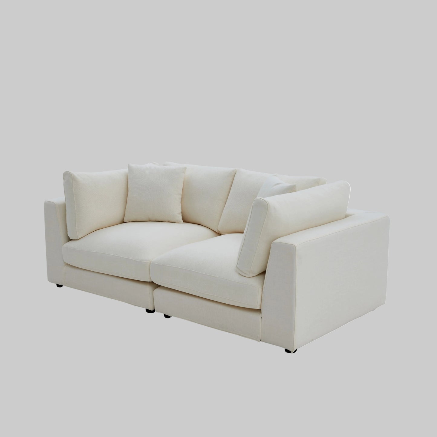 Snowdrift Sectional Sofa – Modular 2-Piece Arm Units – Cream