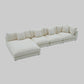 Snowdrift Sectional with Chaise – Modular 4-Piece Set – Cream or Grey